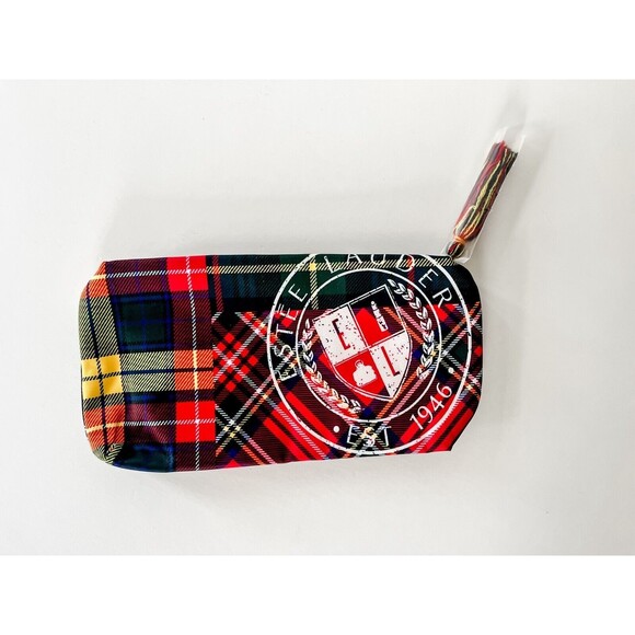 Estee Lauder Plaid Makeup Cosmetic Bag Logo, Zipper,  6" x 10" - Picture 1 of 4
